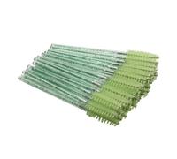 Lot de 50 pinceaux à cils exquis pour la Saint-Valentin en poils doux pour sourcils Prise en main facile Faux sourcils Tige en cristal Vert