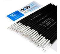 Lot de 50 pinceaux synthétiques pour Peinture Acrylique, à l'huile et à l'aquarelle - Pointe Ronde Size #00 (Small)