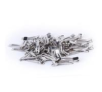Lot de 50 pinces à cheveux argentées à faire soi-même - Pinces crocodiles vierges - Nickelées - Accessoire parfait pour épingles à cheveux - Décoration d'arbre - Design artisanal - Longueur : 46 mm -