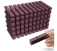 Lot de 50 pinces à linge en bois colorées, 7,4 cm, marron pour pinces à linge, photos, décoratives, petites épingles à linge colorées en bois