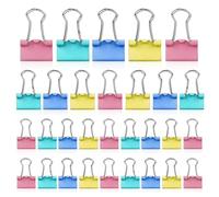Lot de 50 pinces à reliure colorées, améliorez votre organisation avec 3 tailles de pinces pliantes en métal, pinces colorées en forme de bouledogue, pinces de papeterie pour l'école et le bureau (15