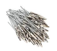 Lot de 50 pinces en métal pour loisirs créatifs, cartes, photos, notes, accessoires de décoration pour mémos, bloc-notes, carte, etc. - Couleur : argenté