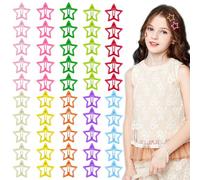 Lot de 50 pinces et barrettes en forme d'étoile scintillante de 3,1 cm - Colorées des années 2000 - Accessoires de cheveux Y2k pour filles et femmes - Pinces à cheveux antidérapantes en métal