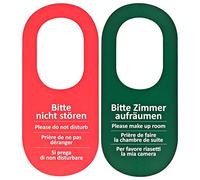 Lot de 50 plaques de porte avec inscription en allemand « Bitte nicht stören » Rouge/vert