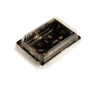 Lot de 50 plateaux noirs + couvercle Sushibox 17 x 12 cm, hauteur 4 cm, pour transport des aliments jushi et Sashimi
