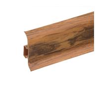 Lot de 50 Plinthes goulotte passe-câble PVC 59 mm - 1,10 m avec angles, raccords et butées Chêne