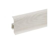Lot de 50 Plinthes goulotte passe-câble PVC 59 mm - 1,10 m avec angles raccords et butées Chêne d'aspen