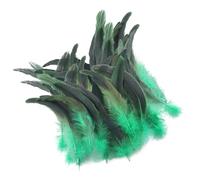 Lot de 50 plumes de coq naturelles - 20 à 25 cm - Pour travaux manuels, mariage, maison, décoration de fête - Vert