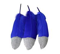 Lot de 50 plumes d'oie naturelles dorées - Véritables plumes d'oie colorées - Accessoires de bricolage - Attrape-rêves - Costumes - Chapeaux - Masques - Accessoires pour mariage, fête, décoration de