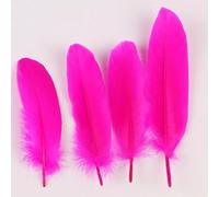 Lot de 50 plumes d'oie naturelles en vrac - 10 à 17 cm - Pour loisirs créatifs, ailes d'ange, attrape-rêves, cosplay et décoration de fête de mariage (rose)
