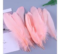 Lot de 50 plumes d'oie naturelles en vrac - 10 à 17 cm - Pour loisirs créatifs, ailes d'ange, attrape-rêves, cosplay et décoration de fête de mariage (champagne)