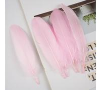Lot de 50 plumes d'oie naturelles en vrac - 10 à 17 cm - Pour loisirs créatifs, ailes d'ange, attrape-rêves, cosplay et décoration de fête de mariage (rose clair)