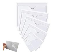Lot de 50 pochettes adhésives transparentes et porte-étiquettes pour classeur, cartes de visite, Pochette Autocollante, Pochette Adhesive Pare Brise Porte - Pochette Assurance A(Size:10X18cm,)