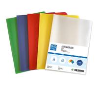 Lot de 50 pochettes de protection colorées format A4 - Ouvertes sur le dessus et sur les côtés - Pochettes de protection transparentes pour documents et papier - Indélébiles et grainées