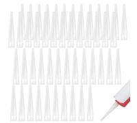 Lot de 50 pointes de cartouche, embouts de rechange, embouts en silicone, buses d'étanchéité, avec ouverture ronde, embout blanc, embouts en silicone, pour capuchon d'étanchéité