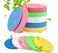 Lot de 50 ¨¦ponges compress¨¦es pour le visage - 100% cellulose naturelle - Pour le nettoyage du visage, le massage, l'exfoliation des pores, le masque, le d¨¦maquillage