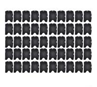 Lot de 50 porte-badges double face pour cartes d'identité, orientation verticale ou horizontale, 95 x 64 mm en plastique PP avec fente pour lanière pour bureau, travail, école (50 noirs)
