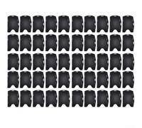 Lot de 50 porte-badges horizontaux verticaux transparents (50 noirs) | Design double face, utilisation horizontale ou verticale, matériau PP transparent, s'adapte aux identifiants standard