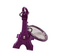 Lot de 50 Porte clefs Paris Tour Eiffel en métal et en Couleur métallisée - Couleur s diverses- Taille de la Tour Eiffel 4CM (Violet)