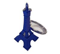 Lot de 50 Porte clefs Paris Tour Eiffel en métal et en Couleur métallisée - Couleurs diverses - Taille de la Tour Eiffel 4CM (Bleu foncé)