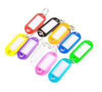 Lot de 50 porte-clés colorés en plastique avec fenêtre for porte-clés DIY, numéro, nom, étiquette de bagage Pour Étiquettes À Bagages