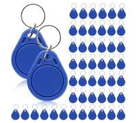 Lot de 50 porte-clés de proximité RFID inscriptibles T5577-125 kHz - Bleu