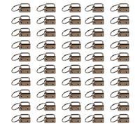 Lot de 50 porte-clés fendus de 25 mm avec anneaux en coton pour cordon