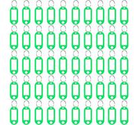 Lot de 50 porte-clés inscriptibles - Vert - Durable - Avec étiquettes - Porte-clés coloré pour l'organisation ou les voyages