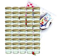 lot de 50 pots à confiture 125 ml pot à confiture To 66 couvercle doré incl. livret de recettes