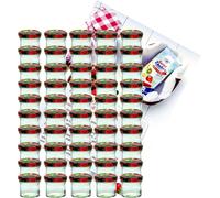 lot de 50 pots à confiture 125 ml pot à confiture To 66 décor fruits couvercle incl. livret de recettes