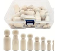 Lot de 50 poupées à Chevilles en Bois peintes, 35 65 mm, décoratives, Faire soi-même, for Loisirs créatifs