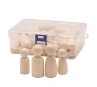Lot de 50 poupées en Bois Brut, Figurines Personnes, for Bricolage, Art, Artisanat, Peinture, Jeu, décoration fête à Domicile