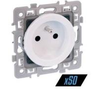 Lot de 50 prises 2P+T blanches Square (60269) G