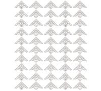 Lot de 50 Protections d'angle décoratives de Style Vintage en Fer pour boîte à Bijoux, Coffret Cadeau, Livre, Album de Scrapbooking, Laiton Antique, Jaune argenté, Blanc, 7,6 x (Argent Blanc)