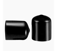 Lot de 50 protections de filetage de vis, diamètre intérieur de 18 mm en caoutchouc PVC pour tube rond de boulon Capuchon en plastique Noir