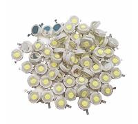 Lot de 50 puces LED haute puissance 3 W Blanc froid (30 000 K-35000 K, 560 mA-700 mA Connecteur DC 3 V 3,4 V à 3 W) Super intensité lumineuse SMD COB Émetteur de lumière Composants Diode 3 W Ampoule