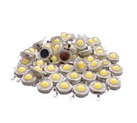 Lot de 50 puces LED haute puissance Blanc naturel (4000 K-4500 K, 560 mA-700 mA Connecteur DC 3 V 3,4 V avec 3 W) Super intensité lumineuse SMD COB Émetteur de lumière Composants Diode Ampoule Lampe
