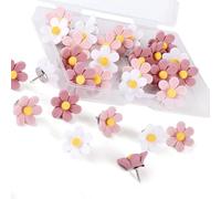 Lot de 50 punaises décoratives en liège avec tête de fleur pour afficher des photos, des notes, des fichiers, des fleurs artisanales pour tableaux mémo