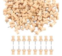 Lot de 50 punaises en bois avec tête en bois avec boîte de rangement pour tableau d'affichage, tableau en liège, carte du monde, bureau, école, maison