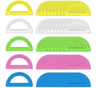 Lot de 50 rapporteurs en plastique de 15,5 cm pour étudiants, couleurs mélangées, angle de mesure, outils de précision, dessin, géométrie et mathématiques