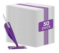 Lot de 50 recharges de serpillères jetables compatibles avec Swiffer WetJet, tampons de rechange de nettoyage par pulvérisation, recharges multi-surfaces pour nettoyage du sol, lot de 50 pièces de