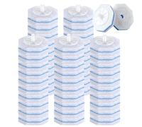 Lot de 50 recharges pour système de nettoyage de cuvette de toilette - Tampons de recharge jetables pour brosses de toilette, compatibles avec la plupart des poignées, élimination puissante des taches