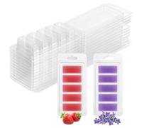 Lot de 50 récipients à cire à 5 cavités en plastique transparent vides pour bricolage, loisirs créatifs, tartelettes, bougies