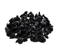 Lot de 50 rivets à vis en plastique noir pour portières de voiture et pare-chocs pour trous de 6 mm