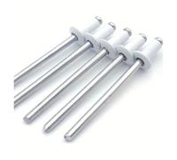 Lot de 50 rivets aveugles peints en blanc, tête ronde, creux, aluminium et acier, for décoration intérieure, fixation industrielle, diamètre 1/8" lingli(3.2-12.7mm)