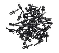 Lot de 50 rivets en plastique de 5 mm pour dessous de moteur - Pour garniture de panneau de porte, porte, doublure de toit, arche de roue, pare-chocs - Moulage extérieur automobile - Noir