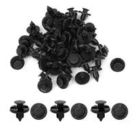 Lot de 50 rivets en plastique de 8 mm de diamètre pour garnitures extérieures, pare-chocs et jupes latérales - Clips poussoirs en nylon PA66 avec tête de 20 mm, noir