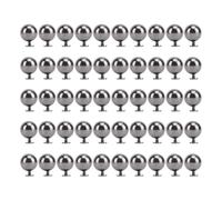 Lot de 50 rivets nacrés en métal pour vêtements, perles rondes de 12 mm, décoration pour maroquinerie, loisirs créatifs, sacs à main, chapeaux, fer, vis à fente de 6 mm (Argent noir)