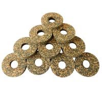 Lot de 50 rondelles en liège en caoutchouc M8 25 mm x 9 mm x 4 mm, rondelles en liège, rondelles, rondelles d'accompagnement, rondelles en U, rondelles de carrosserie, entretoises rondes