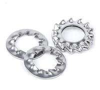 Lot de 50 rondelles frein à dents métriques - M3 M4 M5 M6 M8 M10 M12 M14 M16 - Rondelles étoile en acier inoxydable 304(M8 Internal)